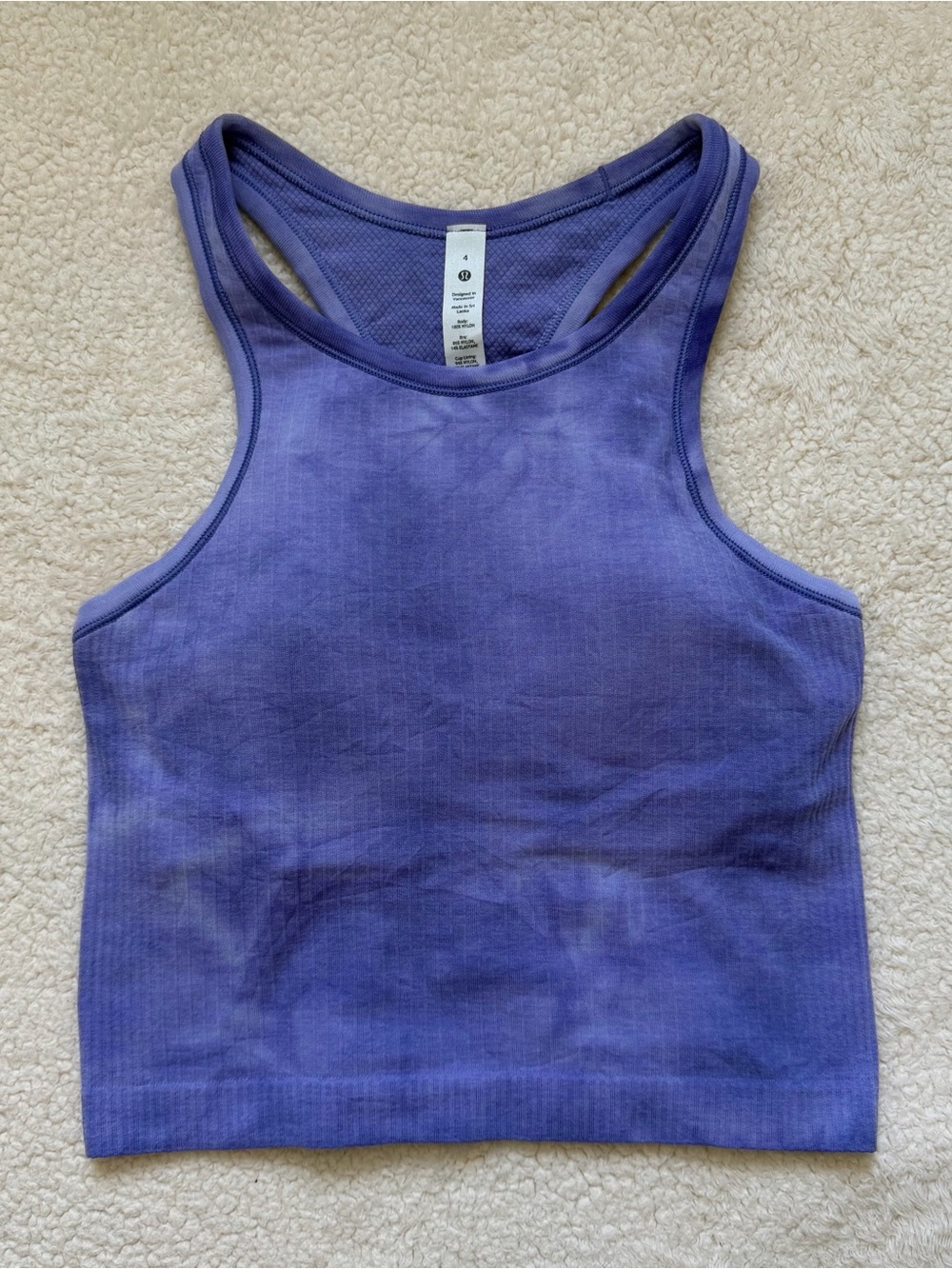 Lululemon Ebb to Street Cropped Racerback Tank Top Size 4